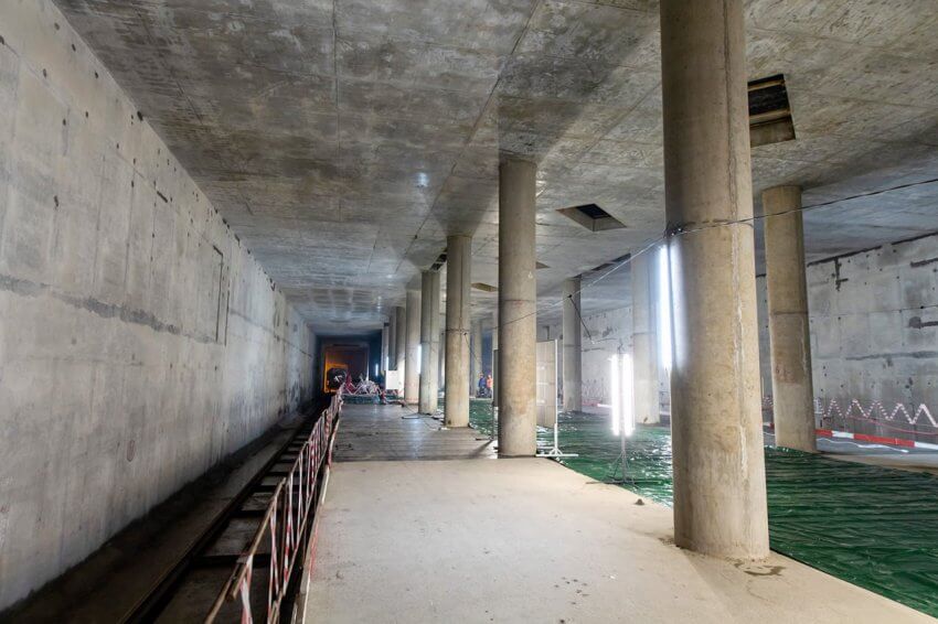 Бочкарев: На строящемся участке метро от «Новаторской» до «Бачуринской» уложено свыше 200 тыс кубометров бетона