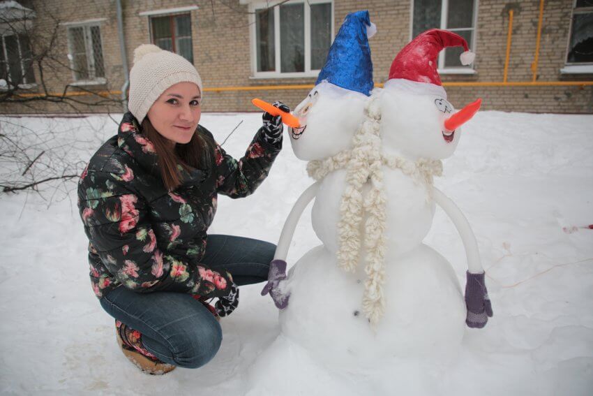 Экономист из Тимирязевского лепит уникальных снеговиков